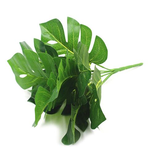 9 Heads Artificial Plants Tropical Green Turtle Leaves Leaf
