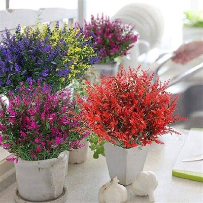 1 Bundle Artificial Flower Plastic Lavender Fake Plant