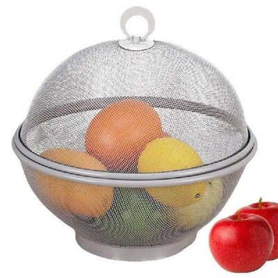 Mesh Fruit Basket Countertop Fruits Drain Organizer Bowl