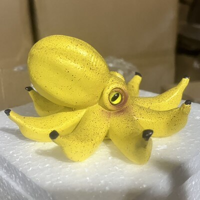 跨境新款 (OCTOPUS BANANA)香蕉章鱼创意居家树脂摆饰田园风装饰