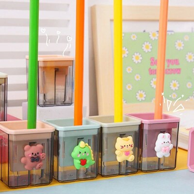 Mini Cute Cartoon Two Hole Sharpener Pencil Kawaii Stationer
