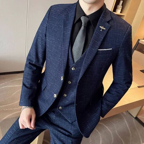 High Quality Mens Wedding Suit (suit + Vest + Trousers)