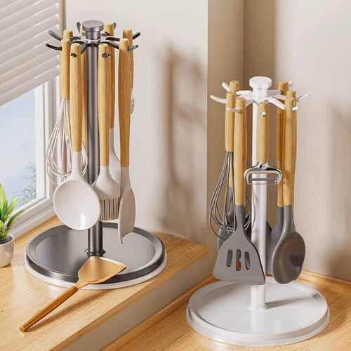 Swivel Spatula Rack Countertop Household Kitchen Hook Storag