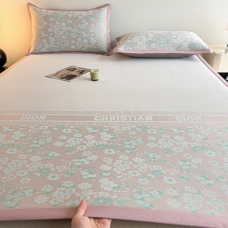 超凉感冰丝凉席三件夏季20新款可机洗床笠款空调软席子可折叠,床上用品,冰丝席,淘宝优惠券,粉丝福利购,淘宝优惠卷