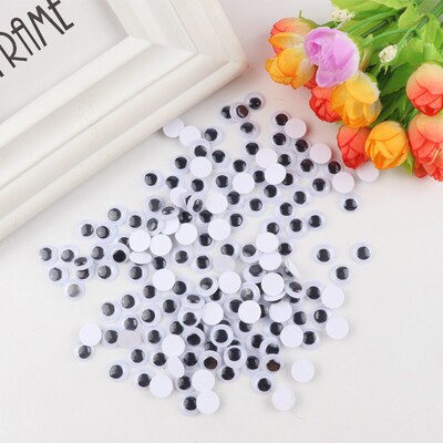 Wobbly Googly Eyes 6mm 8mm 10mm 3D Plastic Black Eye With Ad