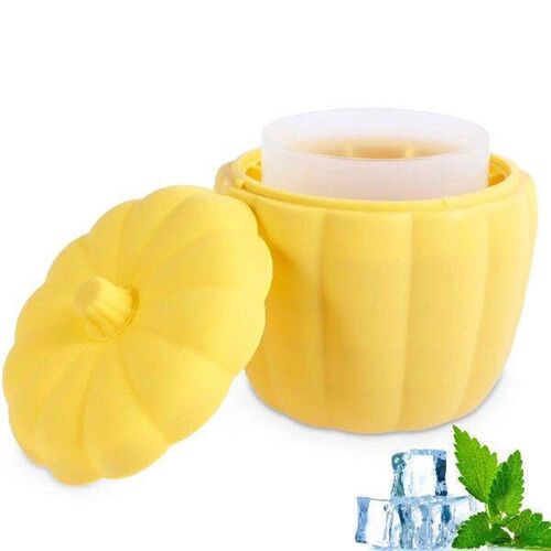 Ice Cube Molds Pumpkin Shape Silicone Ice Bucket with Lid