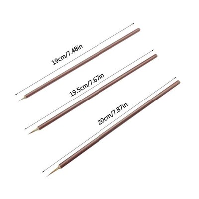 3pcs Painting Drawing Brushes Hook Line Pen Chinese Wolf Bru