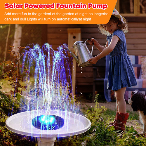 Garden Solar Water Floating Fountain Pool Pond Waterfall Dec