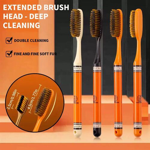 6 high-grade orange light luxury toothbrush deep cleaning or
