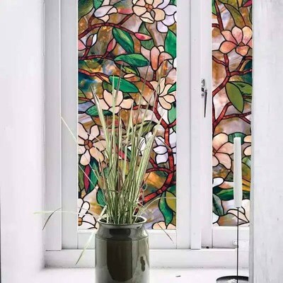 Window Privacy Film  Magnolia Window Film stickers Non Adhes