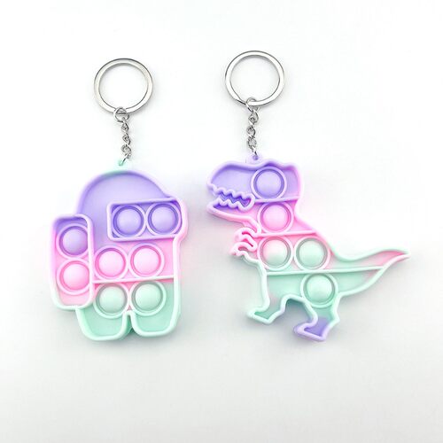 5pc pushpop keychain Push Pop It Fidget toys among us钥匙扣