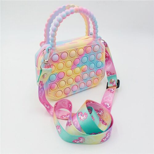 New Pop Fidget Toys It Silicone Push Bubble Crossbody Bag Se