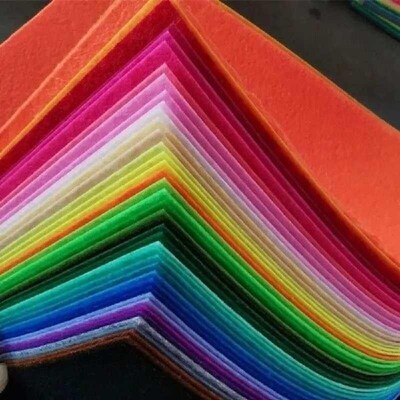 40Pcs Colorful Felt Fabric Sheet 1mm Thick Handicraft