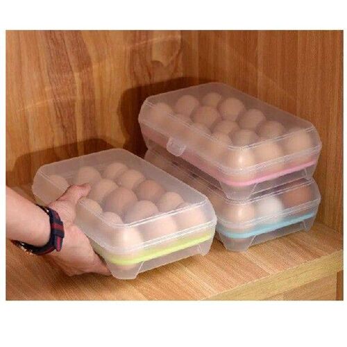 1PC Egg Storage Box 15 Grid Plastic Portable One Layer Egg