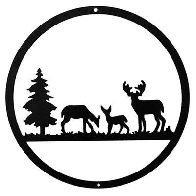 Iron Pendant Decoration Deer Wall Metal Decors Hanging
