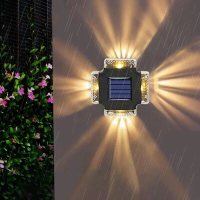 Solar Wall Lamp Four Sides Spotlight LED Sunlight Light Outd