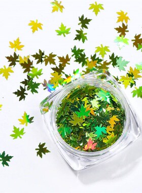 1 Box Maple Leaves Nail Art Sequins Holographic Glitter Flak