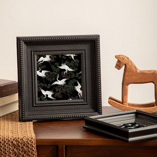 法式复古相框摆台加照片打印正方形油画外框挂墙黑色画框装裱定制