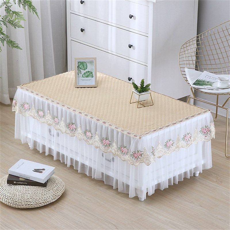 防水夏季防滑茶几罩白色布艺蕾丝餐桌垫台布电视柜盖布床头柜方形,居家布艺,桌布,淘宝优惠券,粉丝福利购,淘宝优惠卷