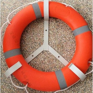 船用救生圈支架游艇三幅释放架护栏固定游泳圈架子泳池多功能挂架