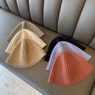 Solid Visor Fashion Winter Bucket Cap Knitting Spring Women