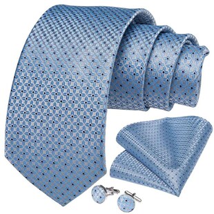 For Access Plaid Wedding Solid Men Ties Silk Dot Blue Luxury