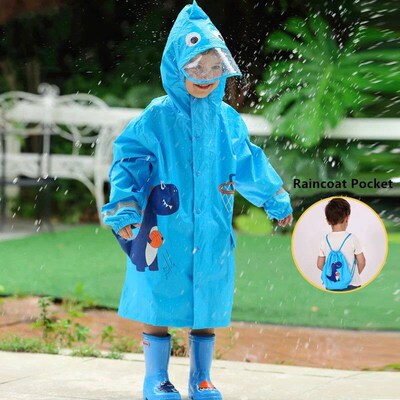Cartoon Squirrel Children Raincoat Baby Windproof Poncho Boy
