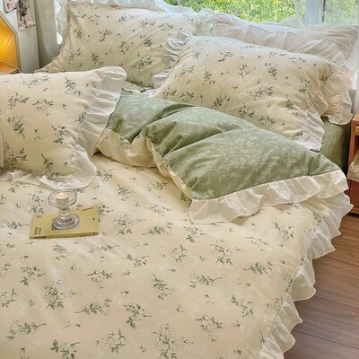 2ins Pastoral Fresh Lace Cotton Four-Piece Set Spring and Su