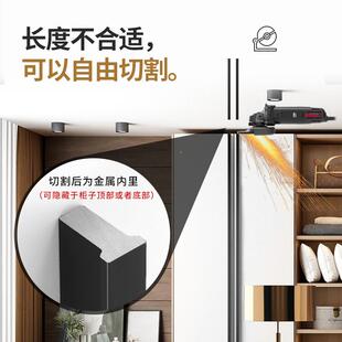 超长通柜体衣柜手拉T型轻顶奢现代简约抽屉橱柜062黑色通门把手加