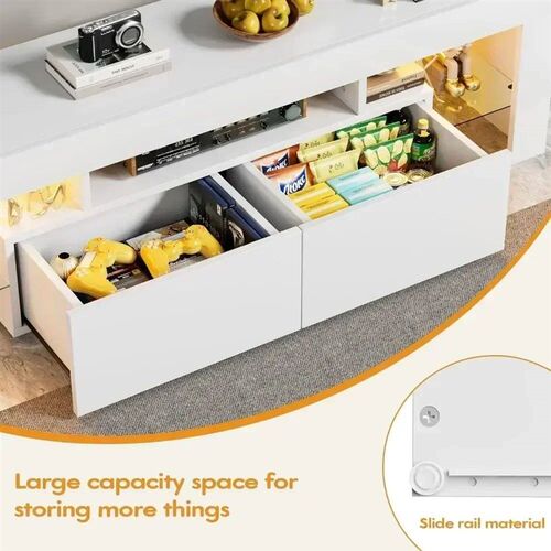 Modern LED TV Stand for Televisions up to 70 Inch with Glass