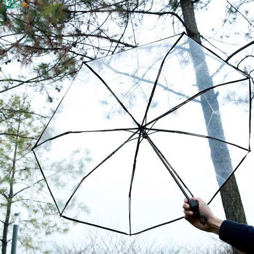 fold transparent umbrella rain super light shine romantic