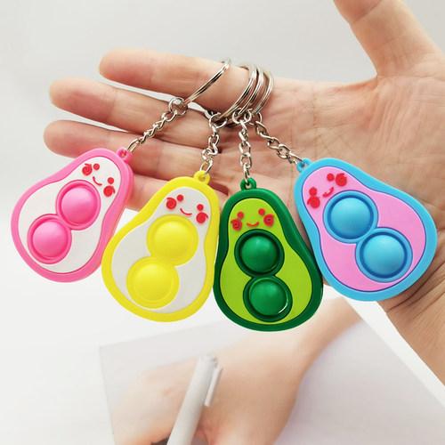 Cute Pops Bubble Its Avocado Fidget Toy Simple Dimple Keycha