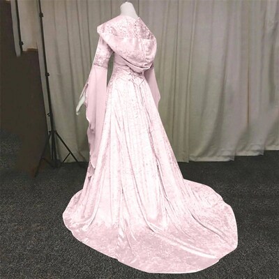 Medieval Renaissance Maxi Train Dress Women Halloween Devil