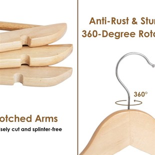 20 wooden hangers in natural wood color适合悬挂衬衫夹克西装