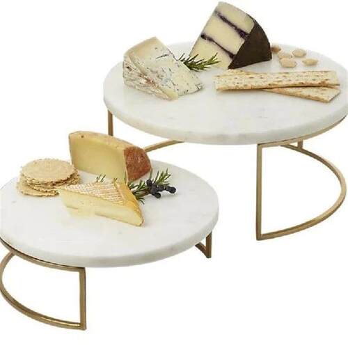Iron Marble Cake Stand - Dessert Tray, Dim Sum Plate,