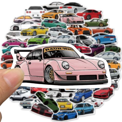 10/20/50/100pcs Racing Car ers Skateboard Bike Motorcycle Tr