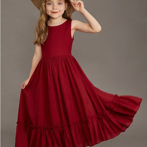 New Girls Summer Dress Cotton Flower Baby Kids Wedding Lace