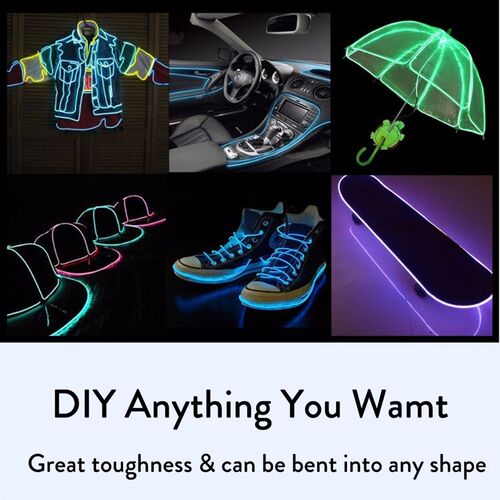 Glow EL Wire Cable LED Neon Christmas Dance Party DIY Costum