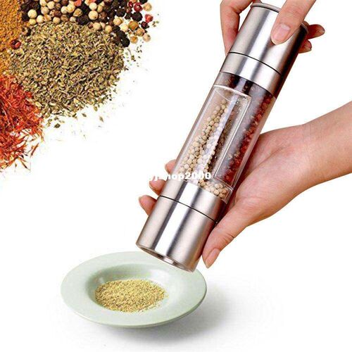 Realand Top Manual Stainless Steel 2 in 1 Salt and Pepper Gr