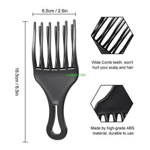 1pc insert afro hair pick comb wide comb teeth hair fork bru