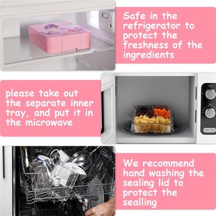 Bento Lunch Box for Kids: Mermaid Bento Boxes 4 Compartment