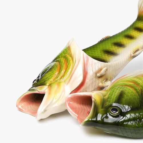 Design fish slippers mens beach shoes unisex plus size mules