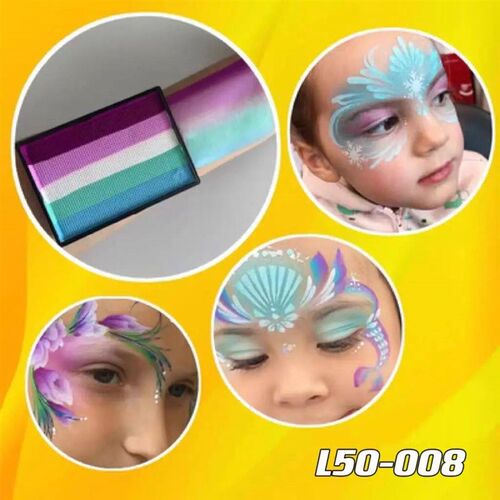 50g Customized Face Painting Colorful Rainbow Split Cake Flu