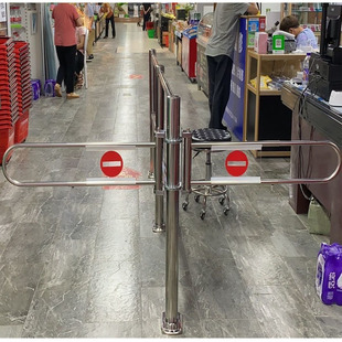超市收银柜台禁行器不锈钢进出口器单向门出入口器吧台通道护栏摆