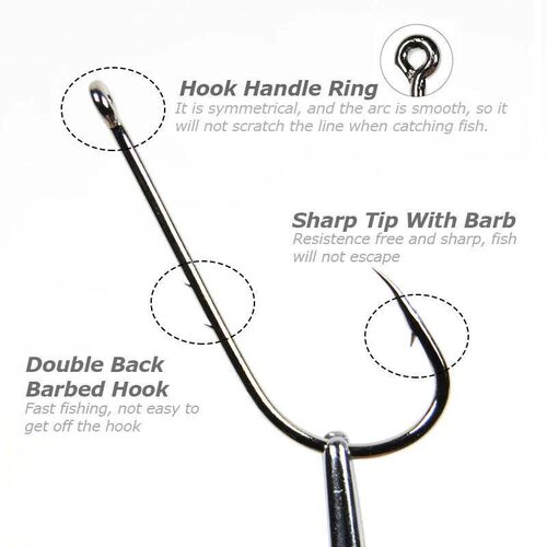 50PCS High Carbon Steel Barbed Fish Hook Baitholder Fishing