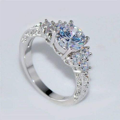 Exquisite Fashion Silver Color Engagement Rings for Women Fa