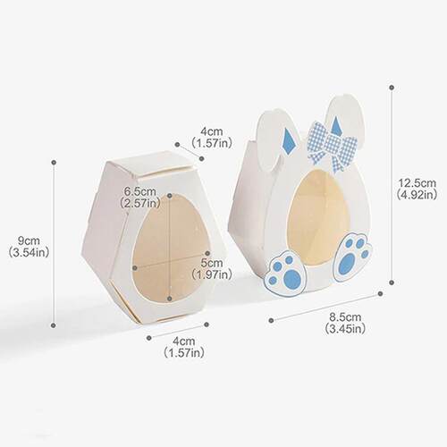 10Pcs Easter Themed Paper Candy Boxes with Egg & Rabbit Ear