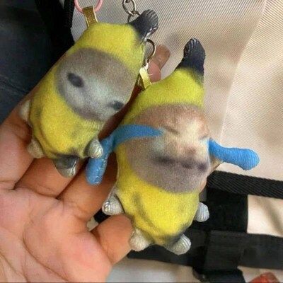 Crying Sound Banana Cat Keychain Creative Happy Cat Crying B