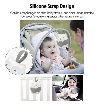 Portable Owl White Noise Machine Baby Soother with 10 Light