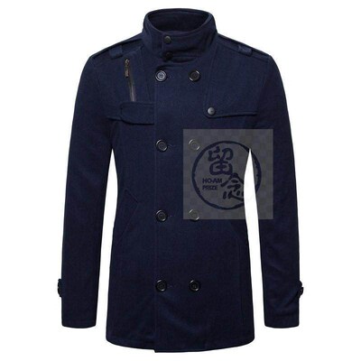 ~Mens Woolen windbreaker autumn and winter mens British sl